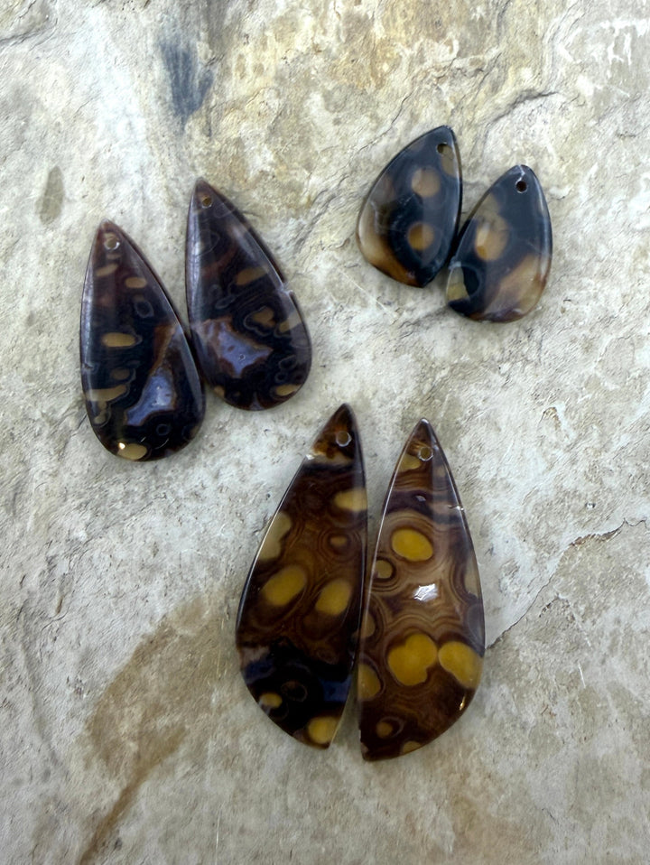FRIDAY BARGAIN LOT of 3 Matching Earring Slab Bead Pairs