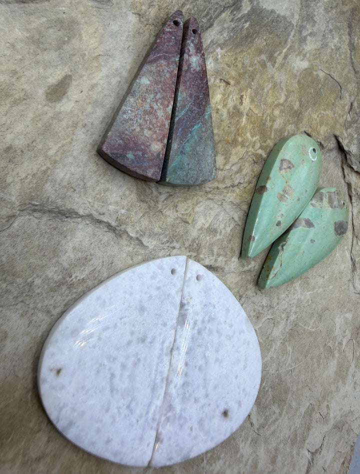 FRIDAY BARGAIN LOT of 3 Matching Earring Slab Bead Pairs