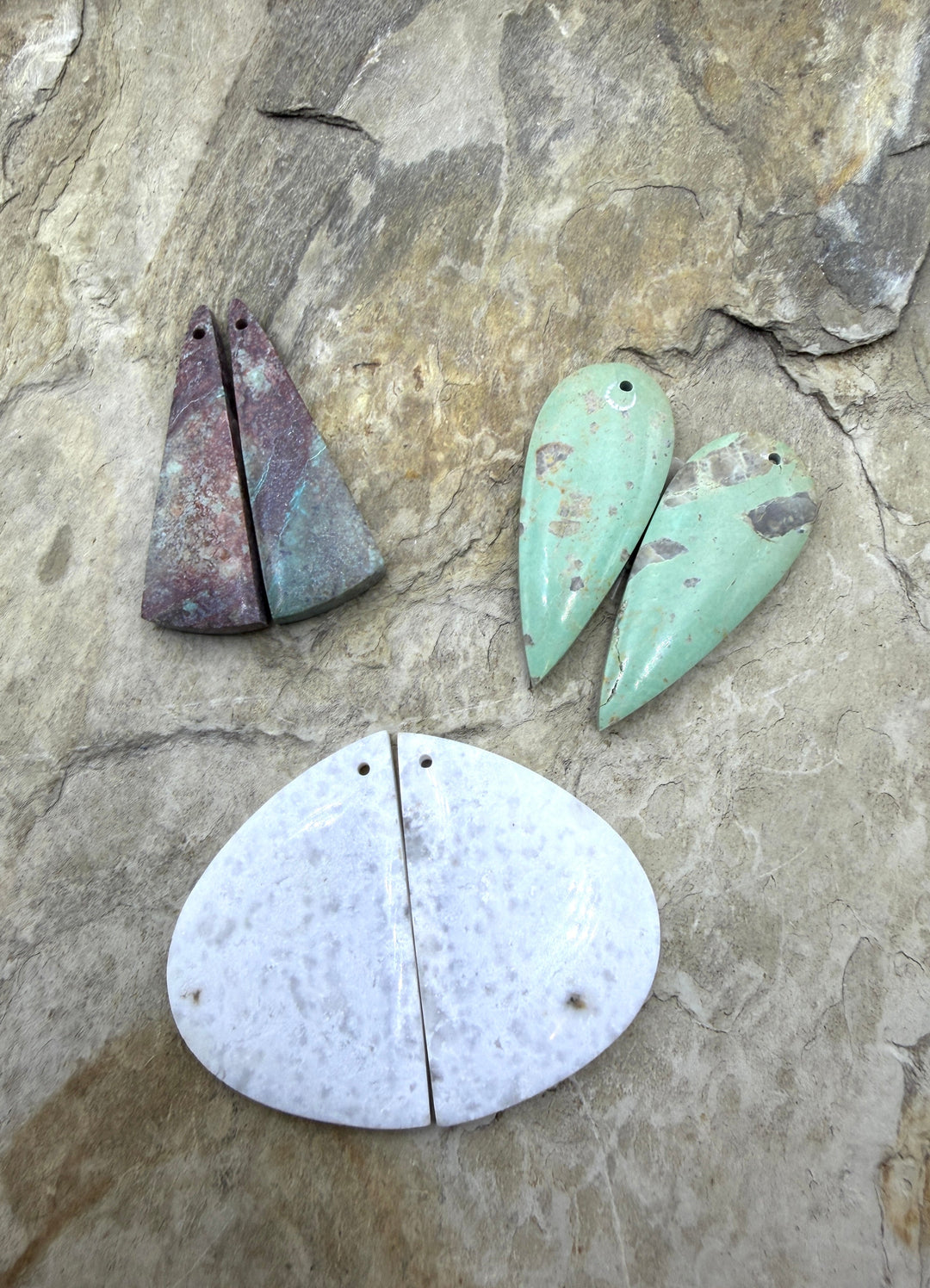 FRIDAY BARGAIN LOT of 3 Matching Earring Slab Bead Pairs