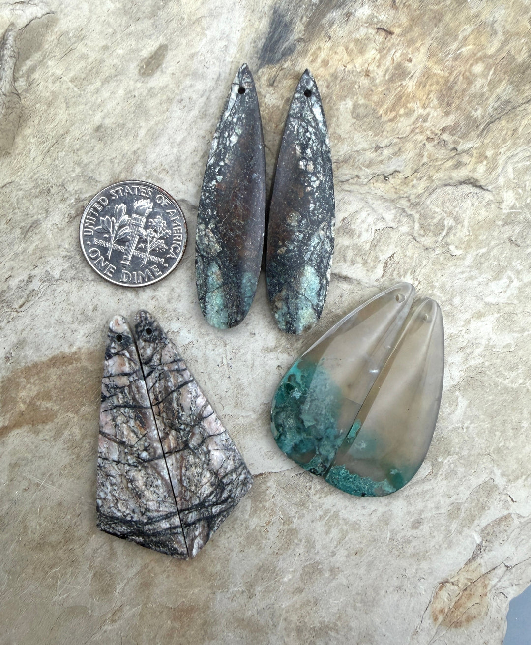 FRIDAY BARGAIN LOT of 3 Matching Earring Slab Bead Pairs