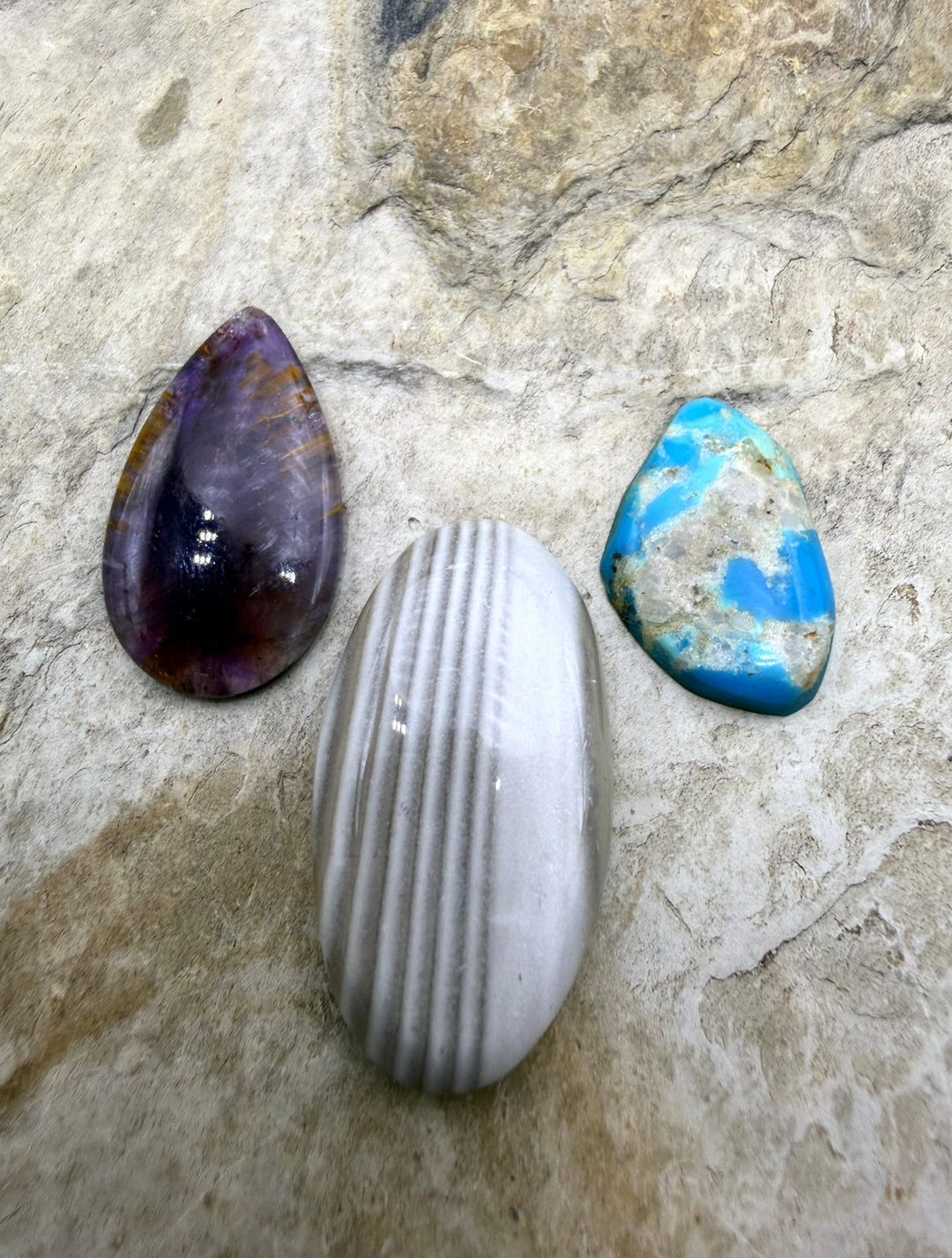 FRIDAY BARGAIN LOT of 3 Mixed Cabochons Melody Stone Jasper