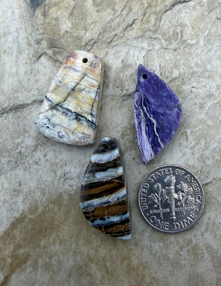 FRIDAY BARGAIN LOT of 3 Premium Focal Bead Pendants Mammoth
