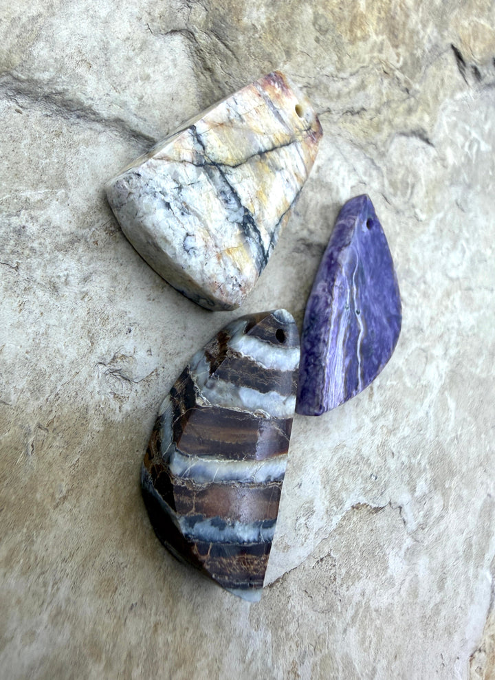 FRIDAY BARGAIN LOT of 3 Premium Focal Bead Pendants Mammoth