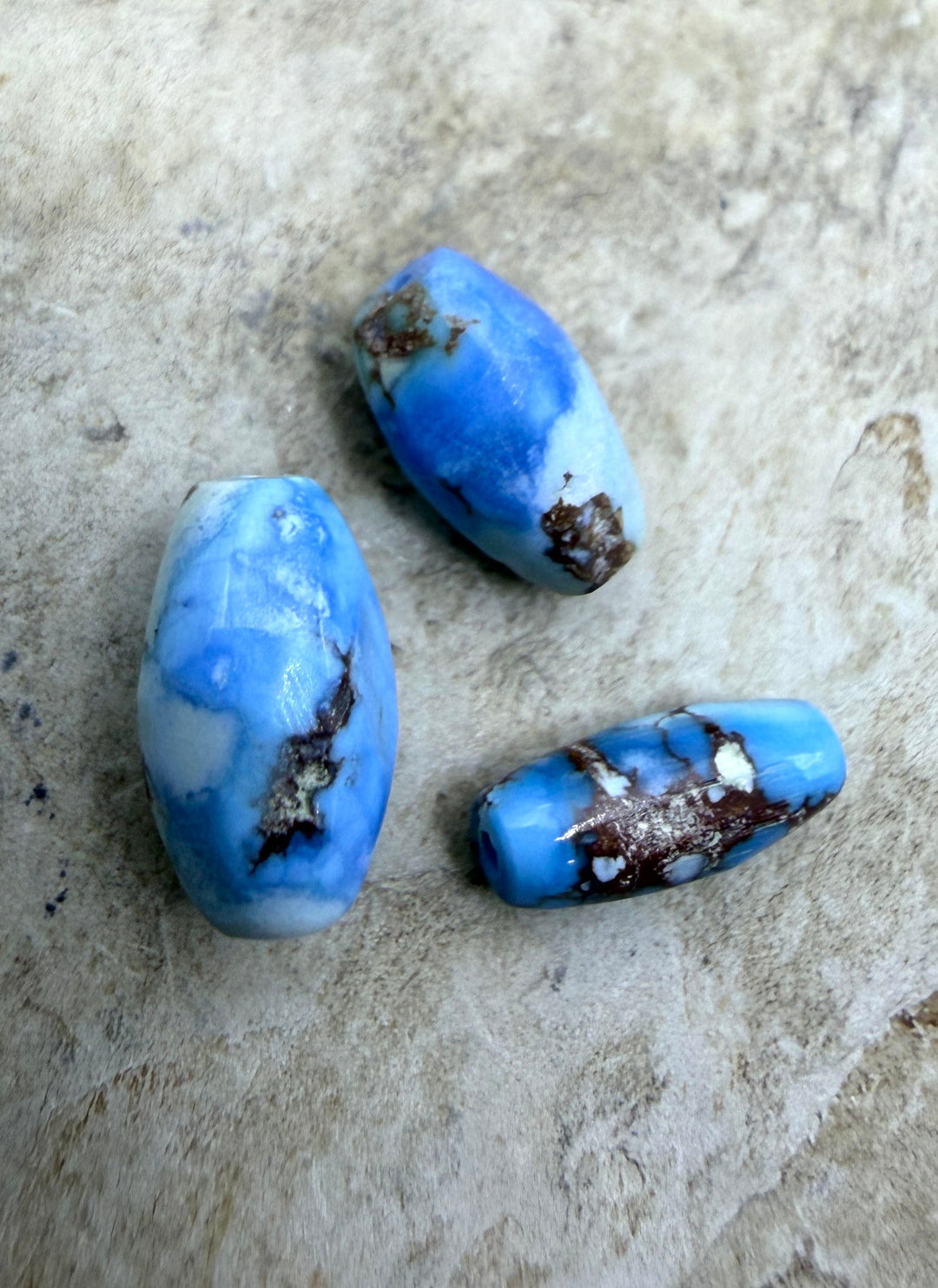 FRIDAY BARGAIN LOT OF 3 RARE Golden Hills Turquoise Rice