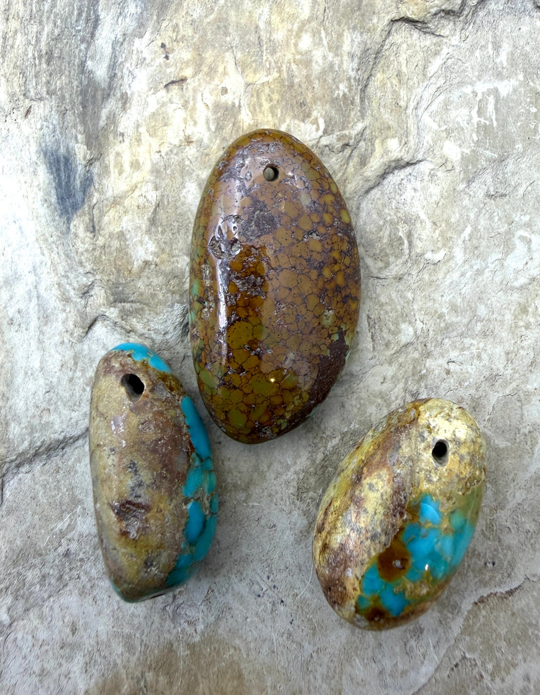 FRIDAY BARGAIN LOT of 3 RARE Royston Turquoise (NV) Focal