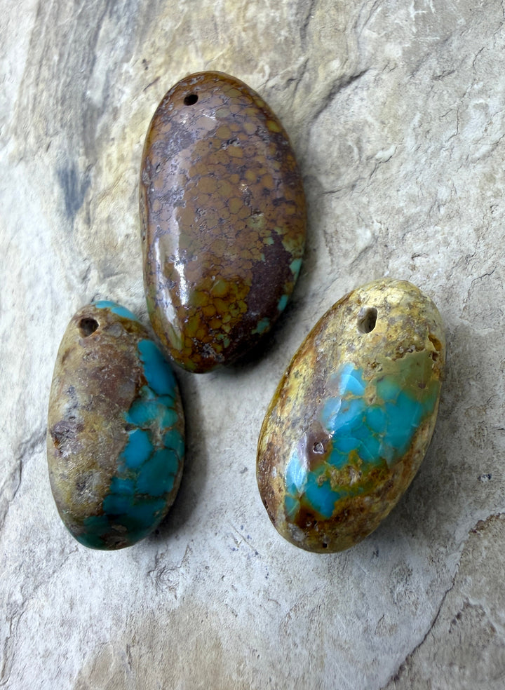 FRIDAY BARGAIN LOT of 3 RARE Royston Turquoise (NV) Focal