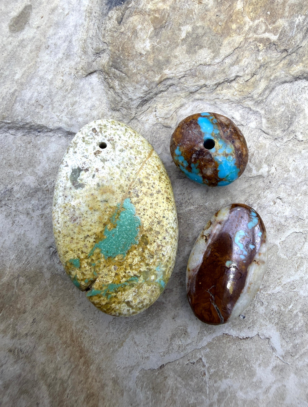 FRIDAY BARGAIN LOT of 3 Royston Turquoise Beads - Turquoise