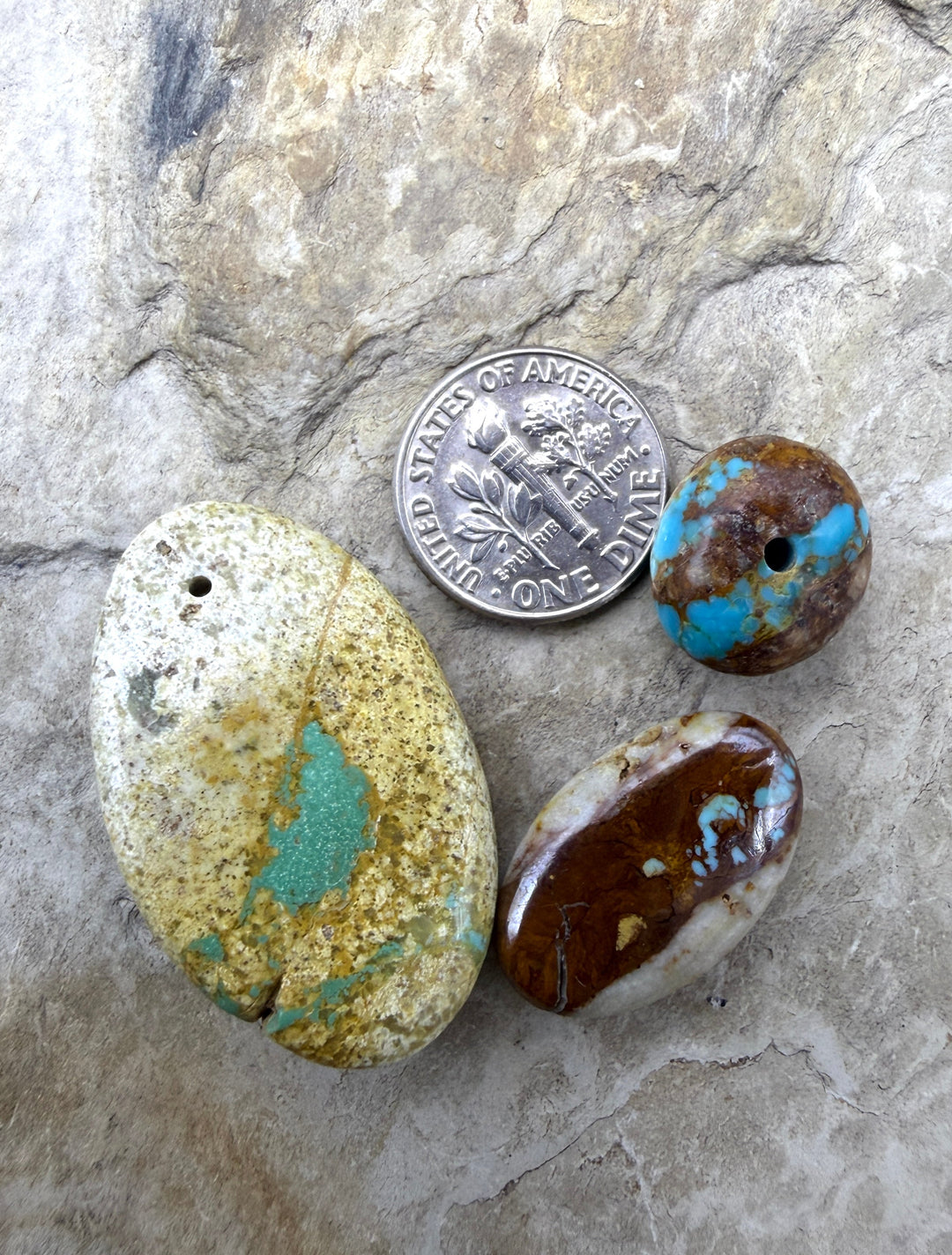 FRIDAY BARGAIN LOT of 3 Royston Turquoise Beads - Turquoise