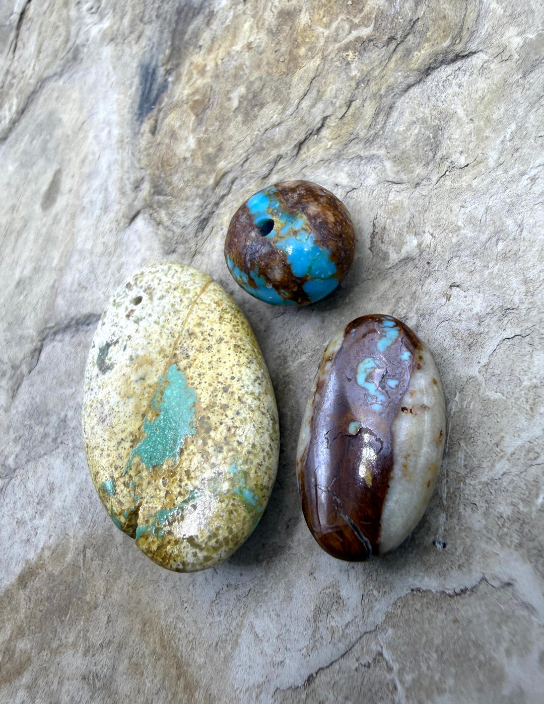 FRIDAY BARGAIN LOT of 3 Royston Turquoise Beads - Turquoise