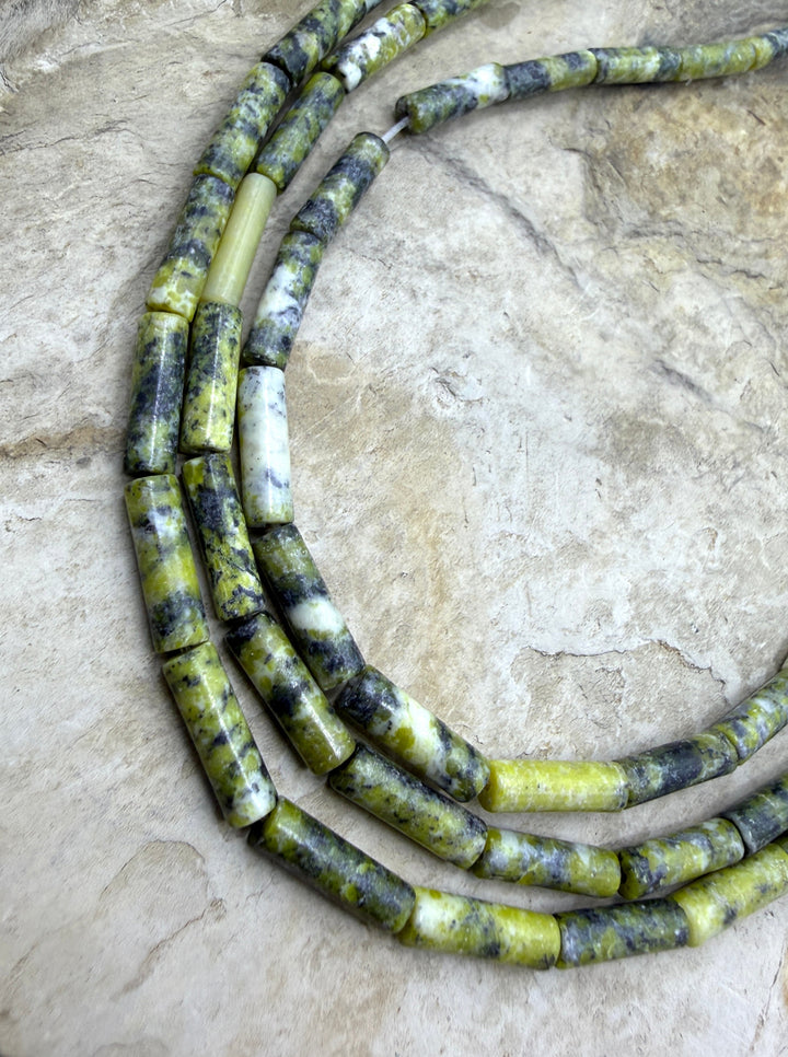 FRIDAY BARGAIN LOT of 3 Strands of Yellow Serpentine 4x13mm