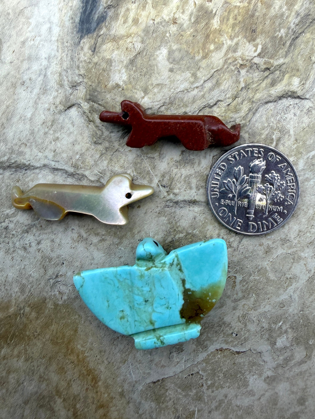 FRIDAY BARGAIN LOT of 3 Vintage Carved Fetish Beads