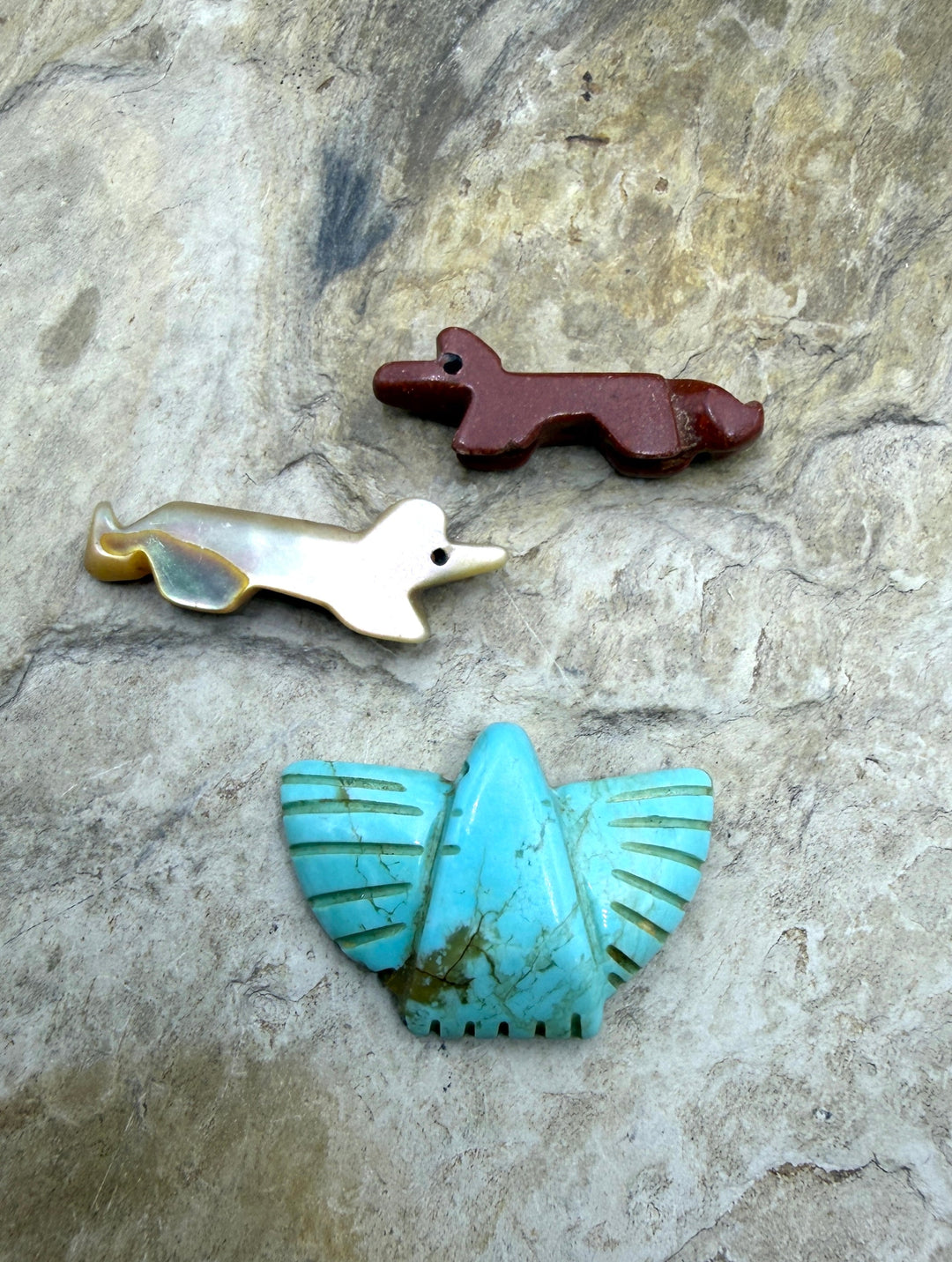 FRIDAY BARGAIN LOT of 3 Vintage Carved Fetish Beads