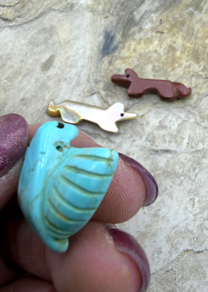 FRIDAY BARGAIN LOT of 3 Vintage Carved Fetish Beads