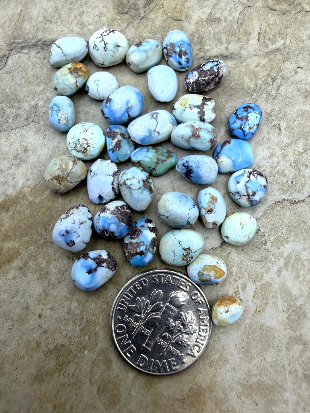 FRIDAY BARGAIN LOT of 33 Golden Hills Turquoise Beads