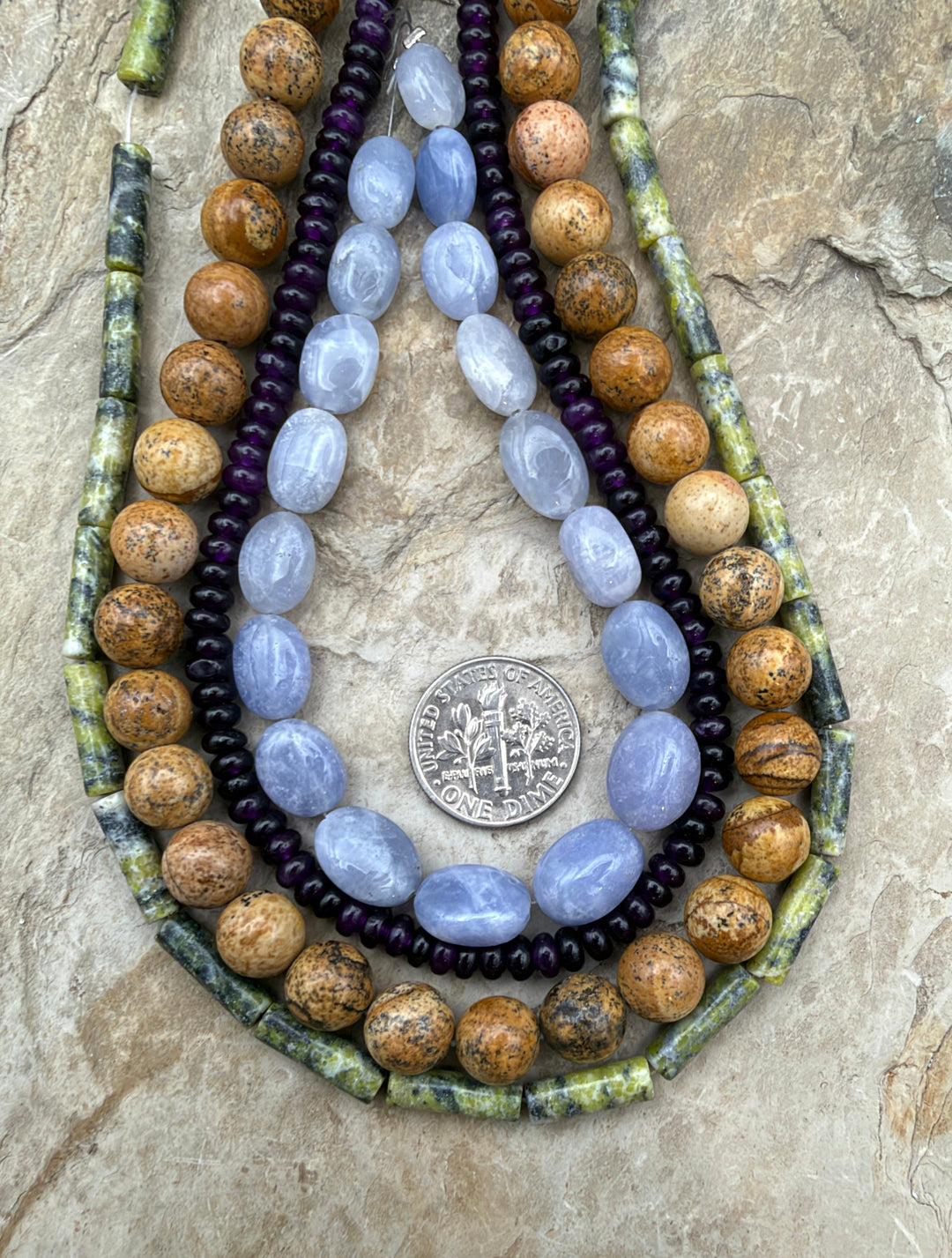 FRIDAY BARGAIN LOT of 4 Bead Strands Picture Jasper
