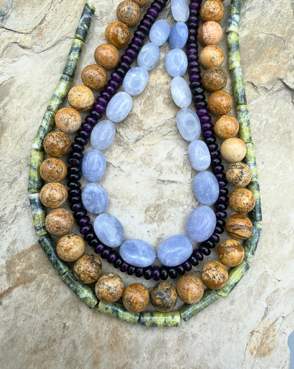 FRIDAY BARGAIN LOT of 4 Bead Strands Picture Jasper