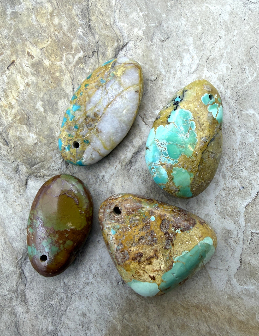 FRIDAY BARGAIN LOT of 4 BIG Royston Turquoise Beads