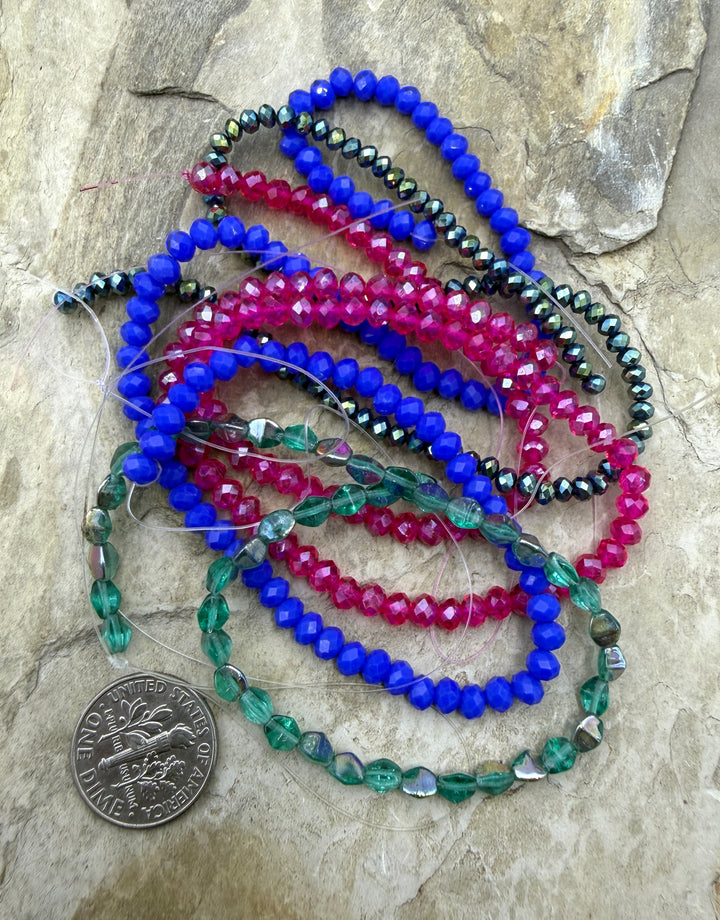 FRIDAY BARGAIN LOT of 4 Chrystal Bead Strands - Mixed Lot