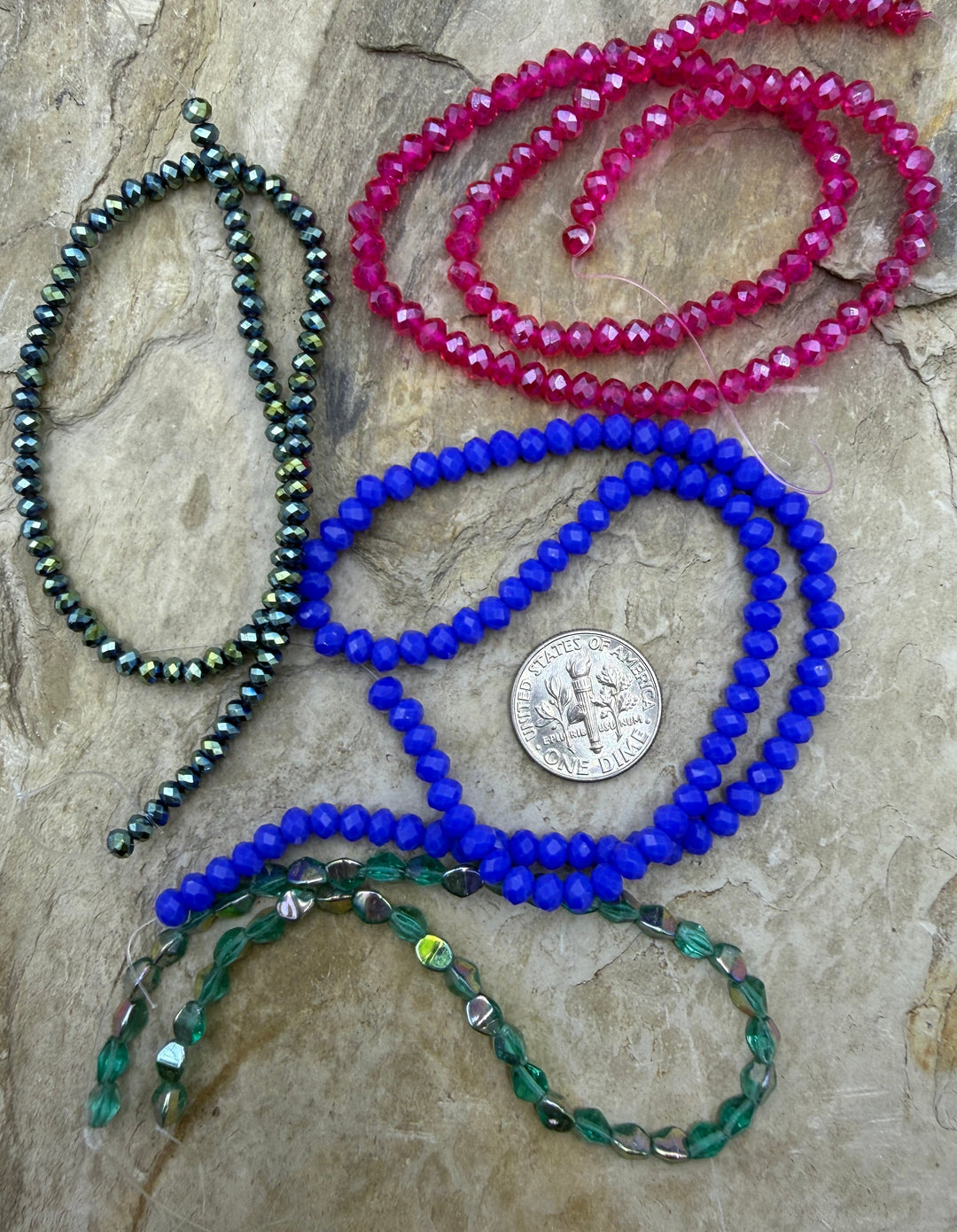 FRIDAY BARGAIN LOT of 4 Chrystal Bead Strands - Mixed Lot