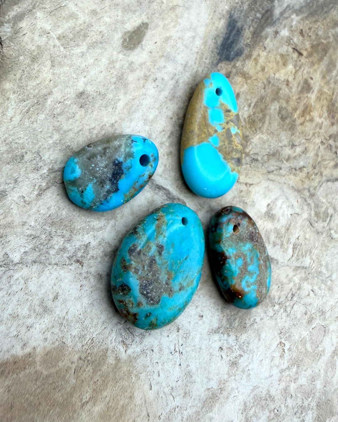 FRIDAY BARGAIN LOT of 4 Small Kingman Turquoise (Arizona)