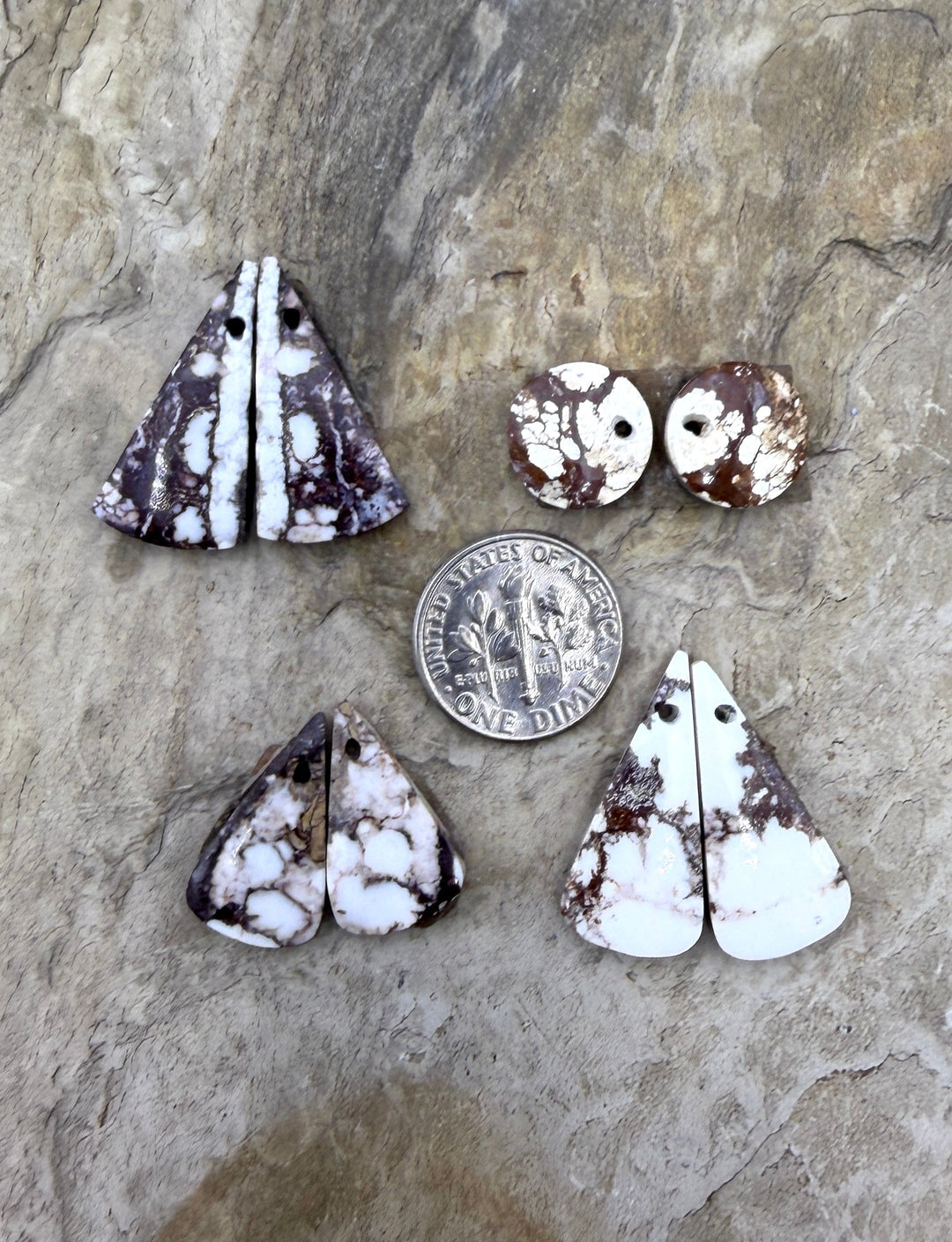 FRIDAY BARGAIN LOT of 4 Wild Horse Beads Earring Slab Bead