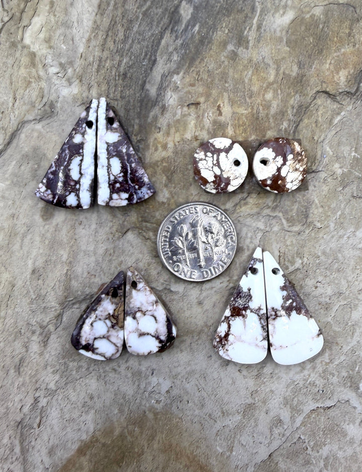 FRIDAY BARGAIN LOT of 4 Wild Horse Beads Earring Slab Bead