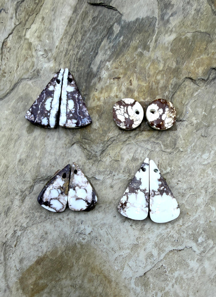 FRIDAY BARGAIN LOT of 4 Wild Horse Beads Earring Slab Bead