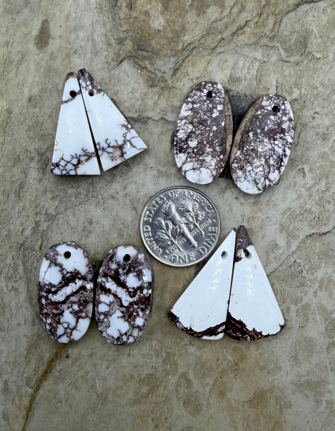 FRIDAY BARGAIN LOT of 4 Wild Horse Earring Slab Pairs