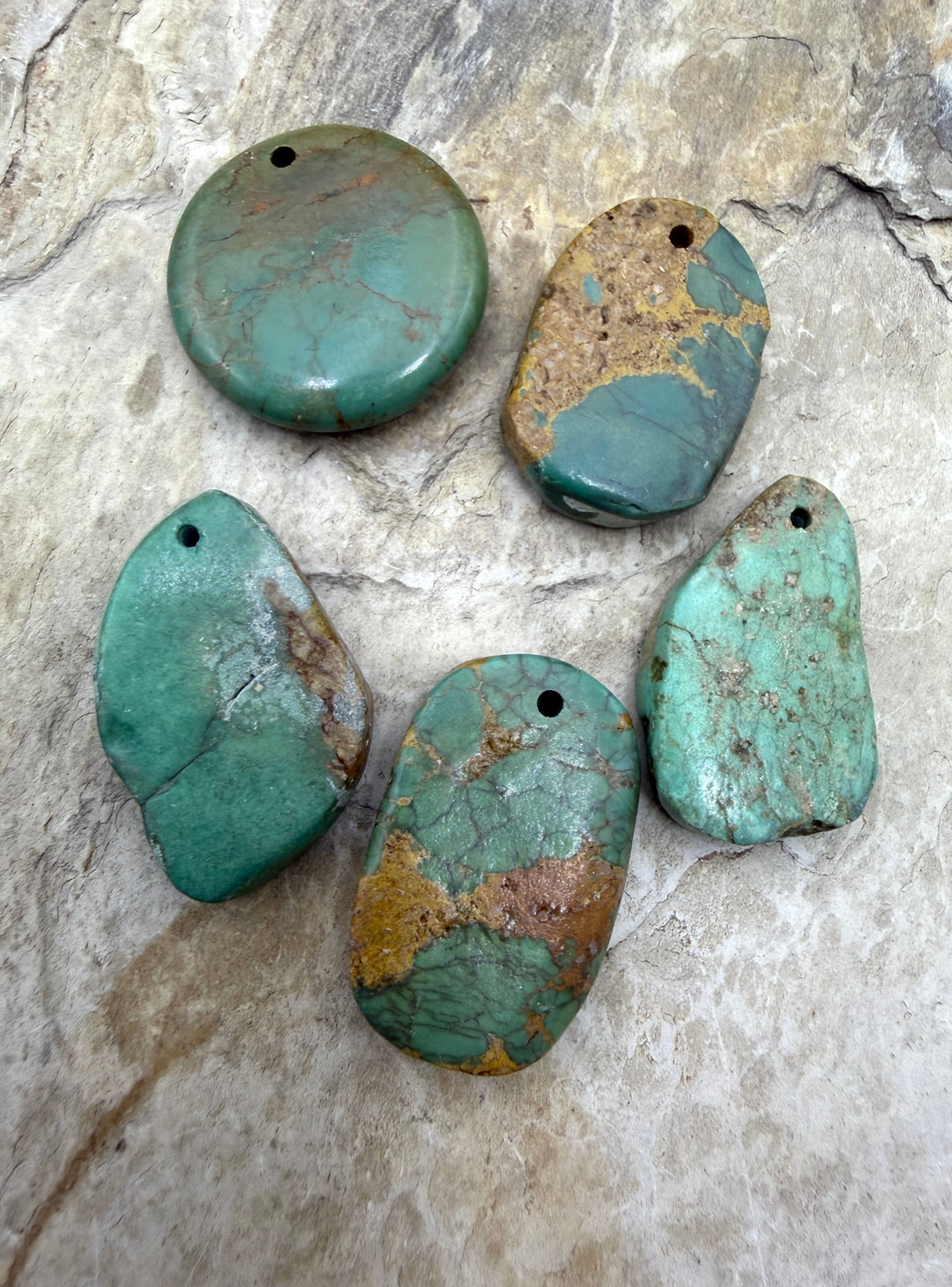 FRIDAY BARGAIN LOT of 5 Hubei Turquoise Focal Pendants