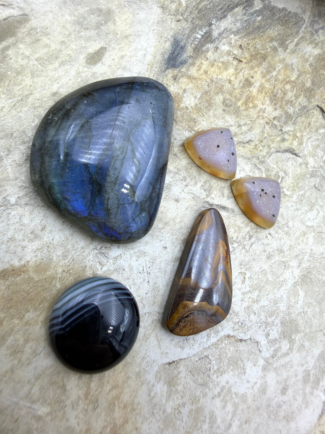FRIDAY BARGAIN LOT of 5 Mixed Cabochons Labradorite Natural