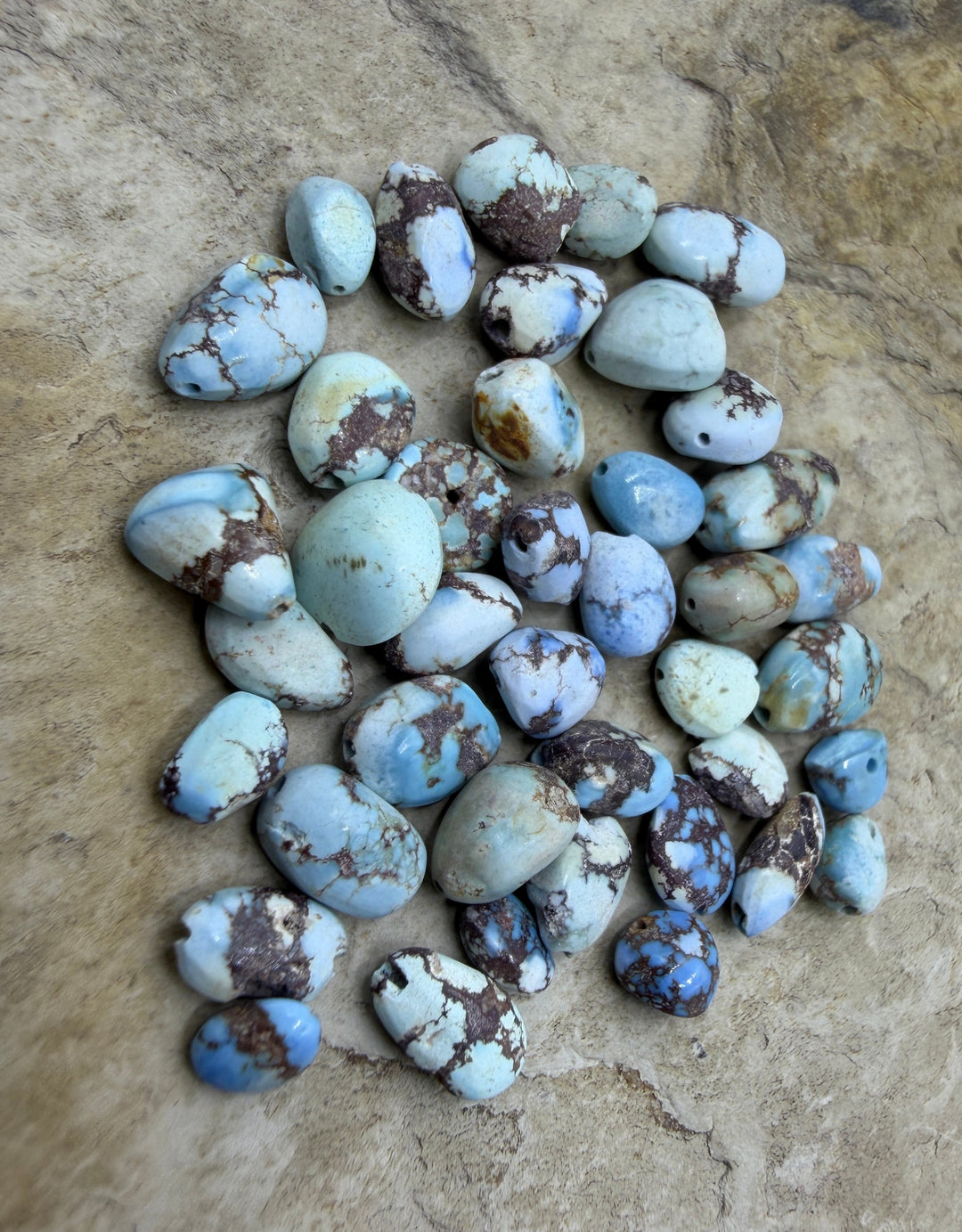 FRIDAY BARGAIN LOT of 7 Golden Hills Turquoise (Kazakhstan)