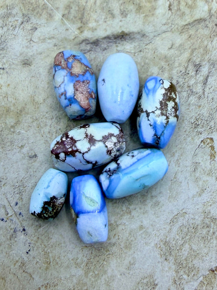 FRIDAY BARGAIN LOT of 7 Golden Hills Turquoise (Kazakhstan)