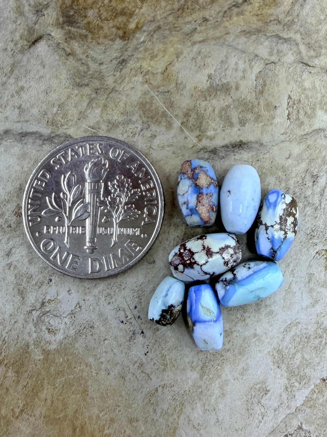 FRIDAY BARGAIN LOT of 7 Golden Hills Turquoise (Kazakhstan)