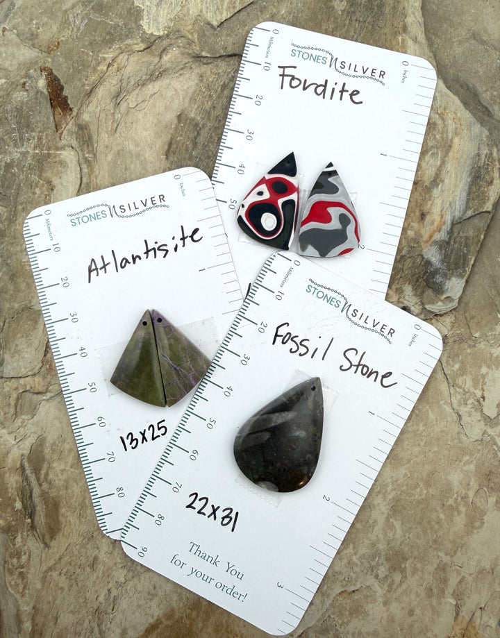 FRIDAY BARGAIN LOT of Earring Pairs and Focal Beads Fossil