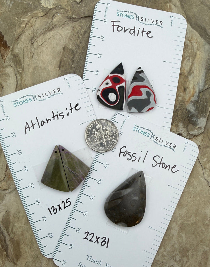 FRIDAY BARGAIN LOT of Earring Pairs and Focal Beads Fossil