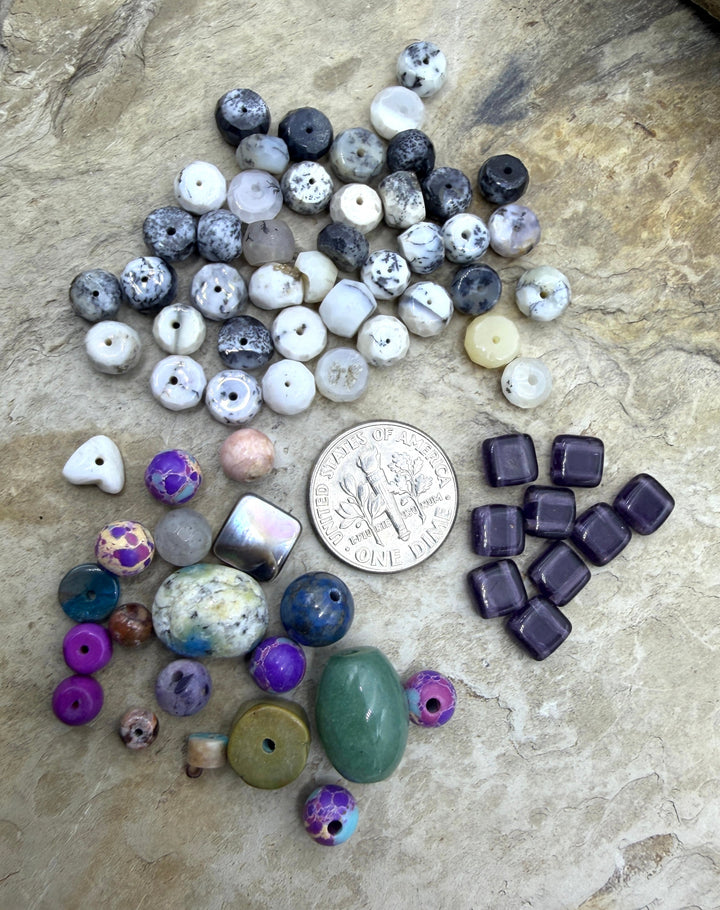 FRIDAY BARGAIN LOT of Mixed Beads Amethyst Denritic Opal