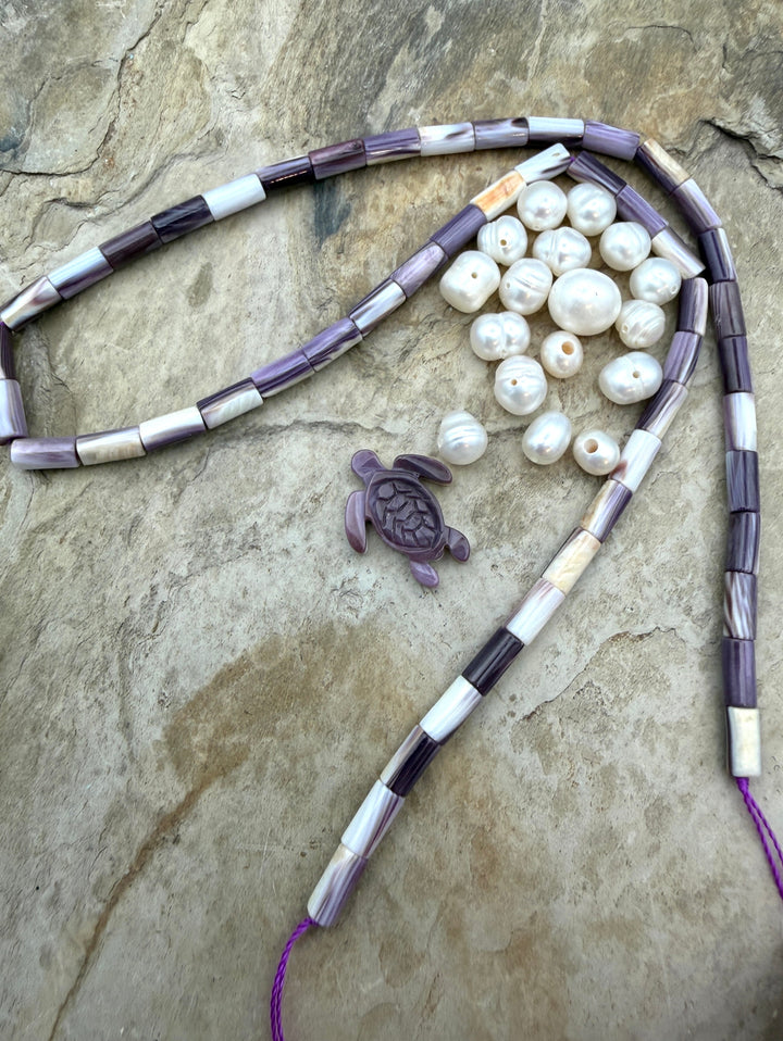 FRIDAY BARGAIN LOT of Mixed Preimium Beads Purple Wampum