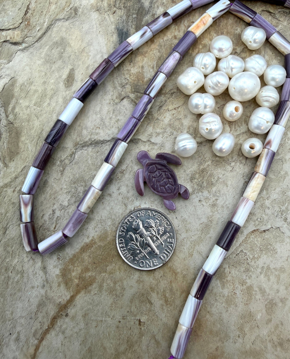 FRIDAY BARGAIN LOT of Mixed Preimium Beads Purple Wampum