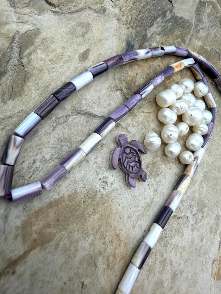FRIDAY BARGAIN LOT of Mixed Preimium Beads Purple Wampum