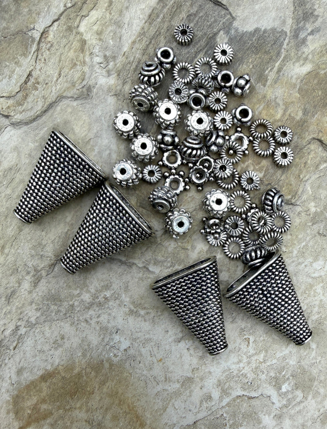FRIDAY BARGAIN LOT OF Pewter Beads and Findings - Jewelry
