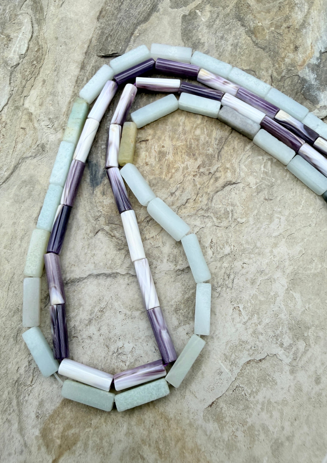 FRIDAY BARGAIN LOT of Two Bead Strands Amazonite and Purple