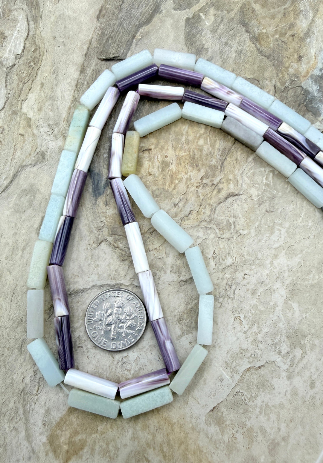 FRIDAY BARGAIN LOT of Two Bead Strands Amazonite and Purple