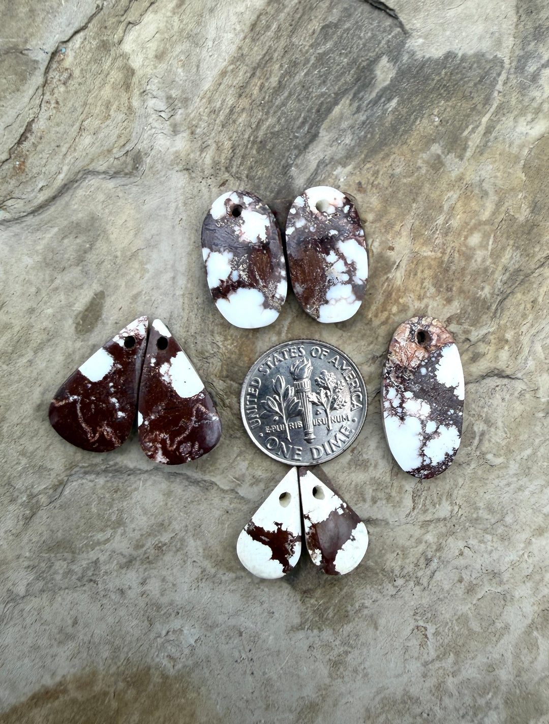 FRIDAY BARGAIN LOT of Wild Horse Earring Slab Bead Pairs