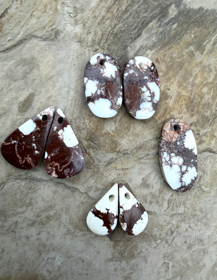 FRIDAY BARGAIN LOT of Wild Horse Earring Slab Bead Pairs