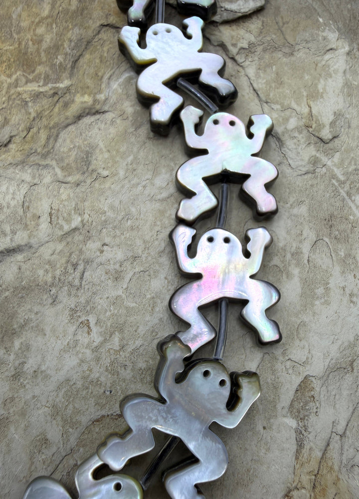 FRIDAY BARGAIN Mother Of Pearl Frog Beads 17x22mm 16 Inch