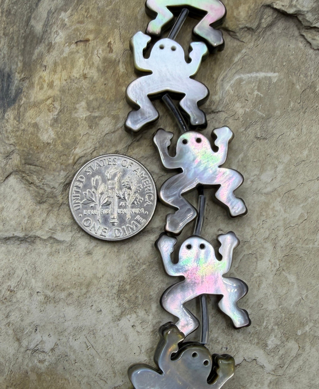 FRIDAY BARGAIN Mother Of Pearl Frog Beads 17x22mm 16 Inch
