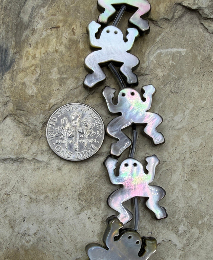FRIDAY BARGAIN Mother Of Pearl Frog Beads 17x22mm 16 Inch