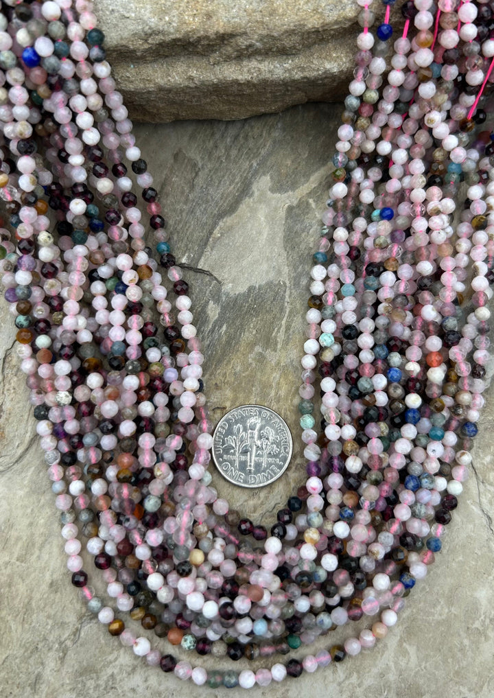 FRIDAY BARGAIN Multi Stone Micro faceted Round Beads 3.5mm