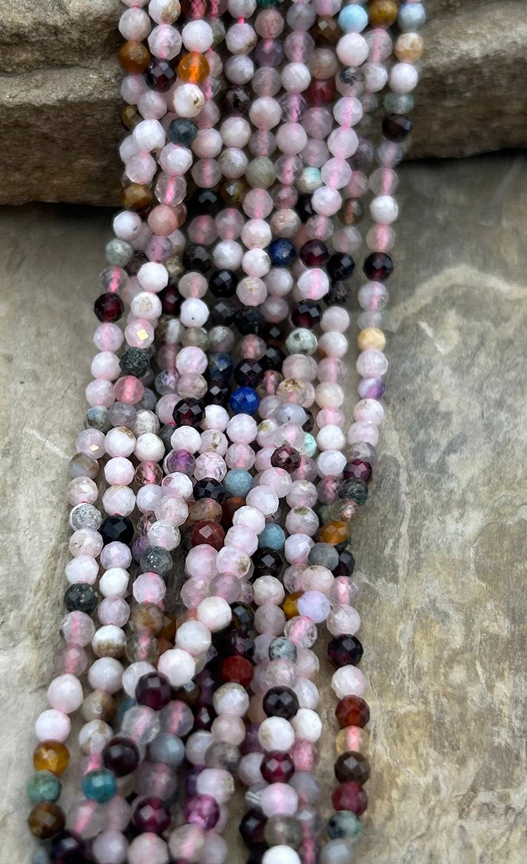 FRIDAY BARGAIN Multi-Stone Micro Faceted Round Beads 3mm 16