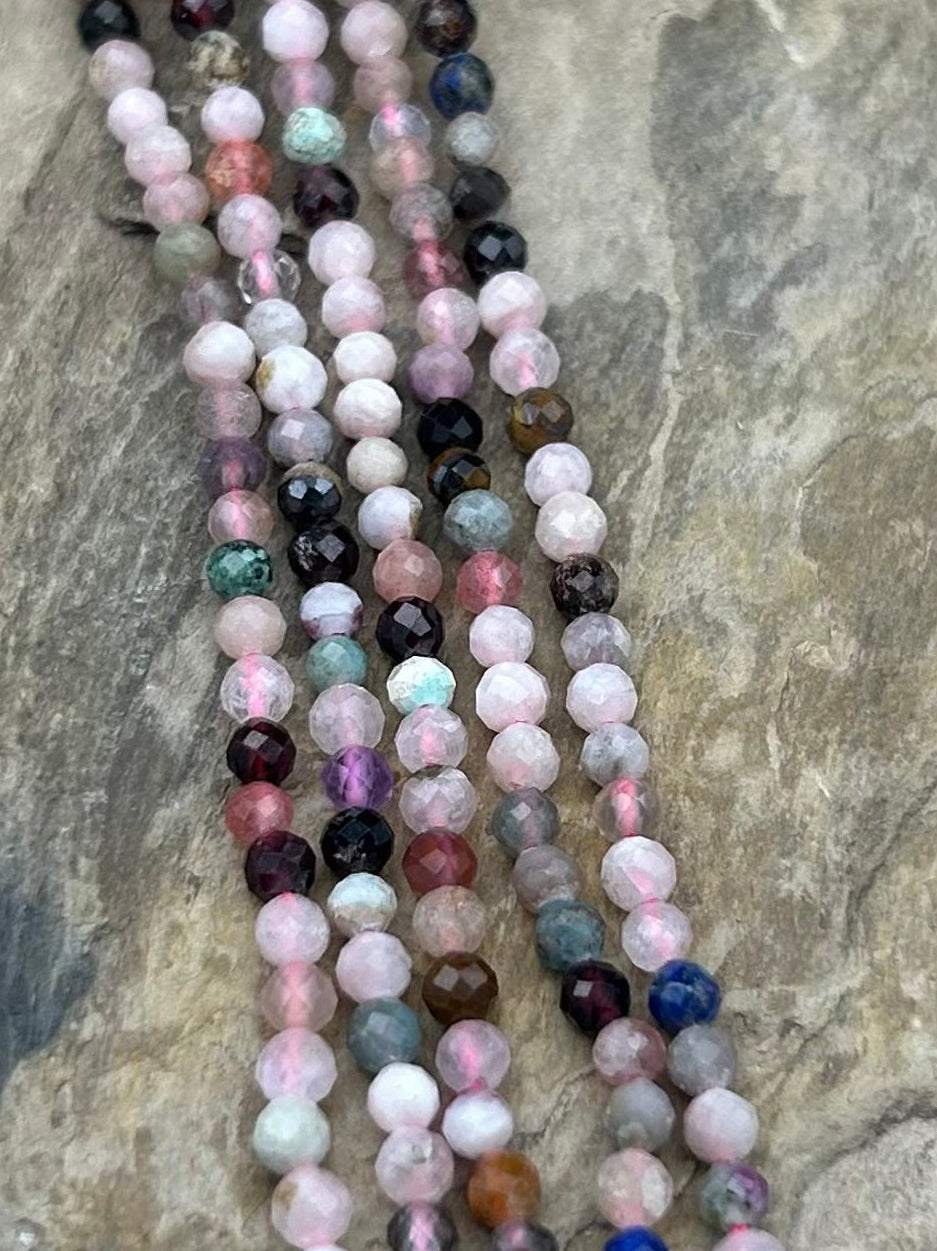FRIDAY BARGAIN Multi-Stone Micro Faceted Round Beads 3mm 16